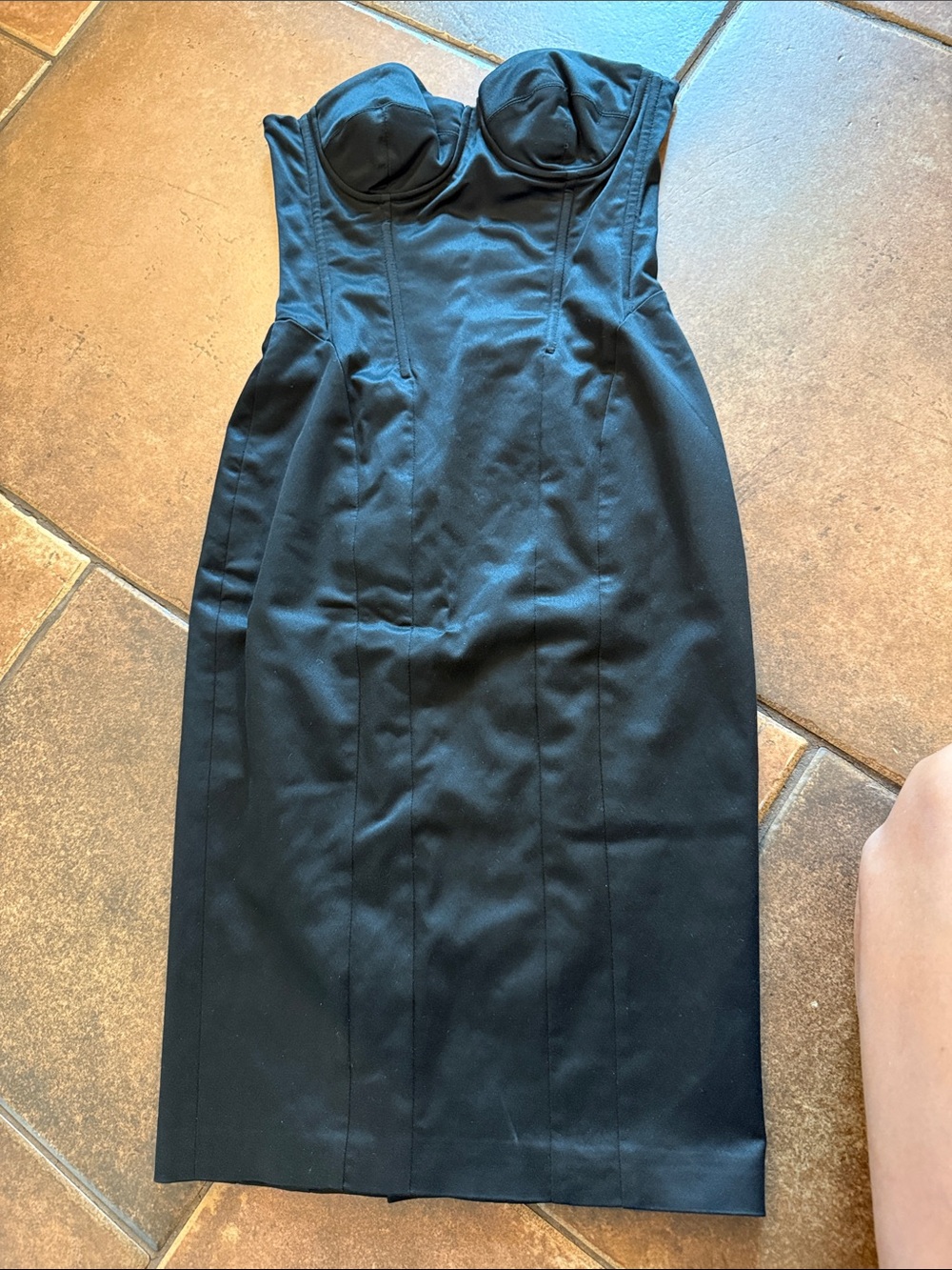 D&G Black Strapless Bustier Pencil Dress